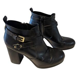 Christian Soriano Chunky Platform Ankle Buckled Booties sz7.5 Black